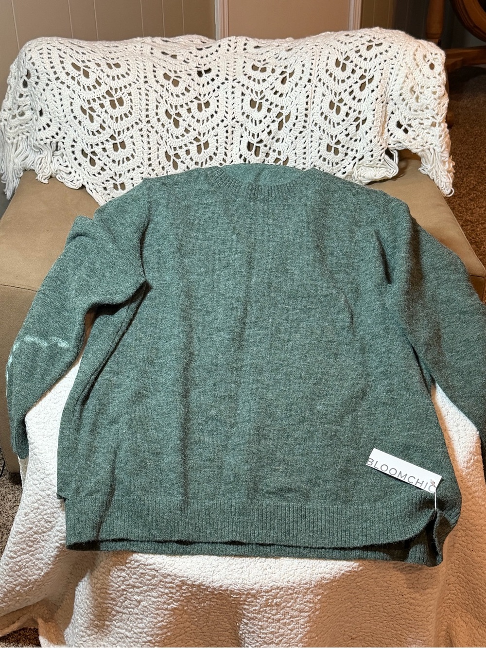 NWT BloomChic 4X 26 Sage Green Split Back Sweater